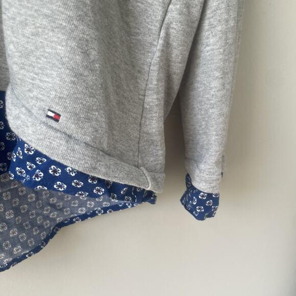 Tommy‎ Hilfiger Jersey Knit Hooded Sweatshirt Womens Size XL Heather Grey - Picture 6 of 9